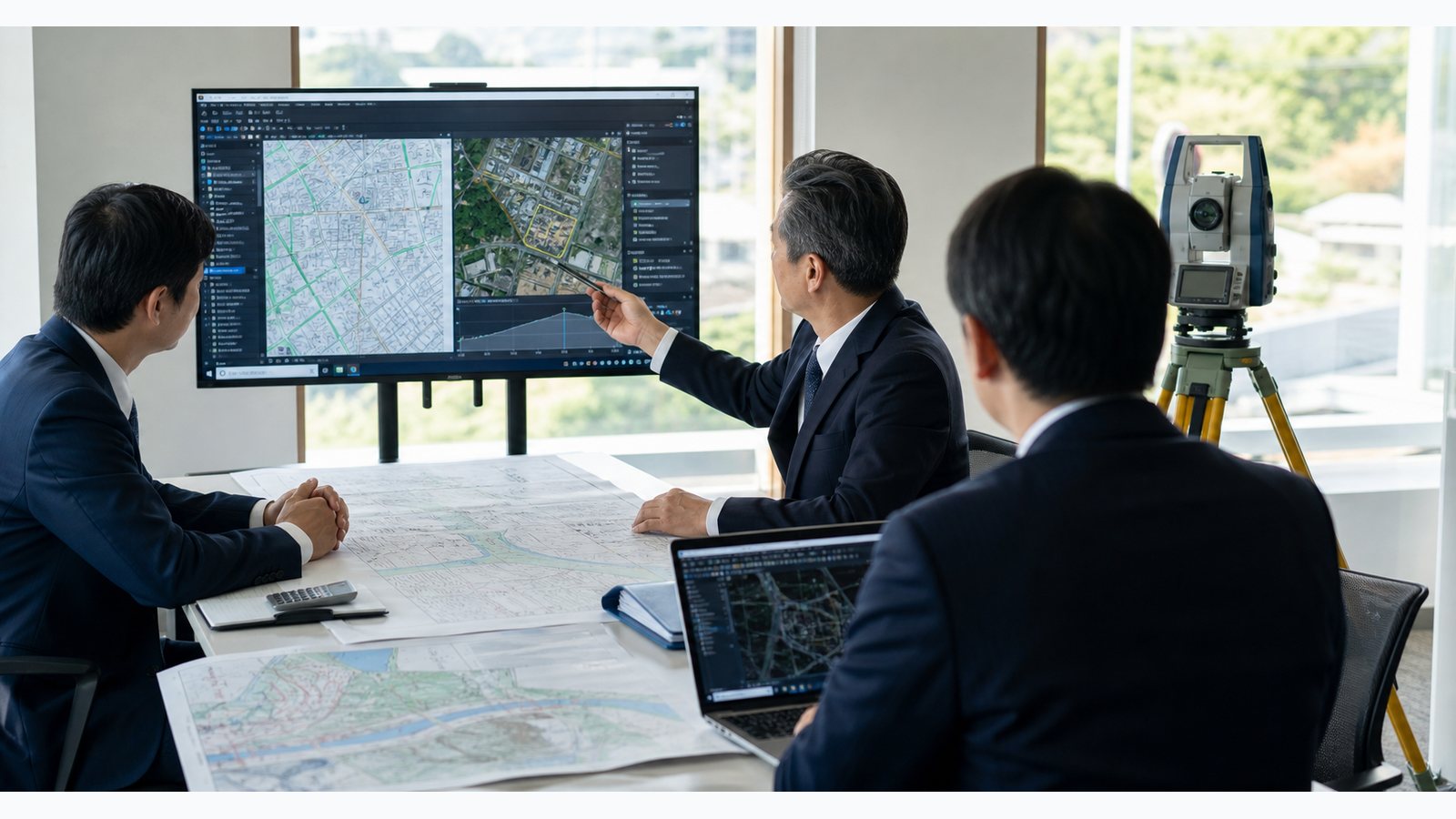 CAD/GIS 測量会社 M&Aで成果品データと図面管理を承継する相談イメージ