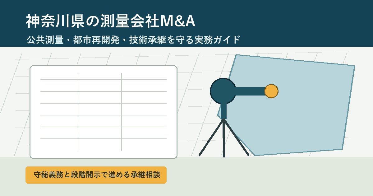 神奈川県 測量会社 M&Aの相談を想定した測量図面とTS機器のアイキャッチ