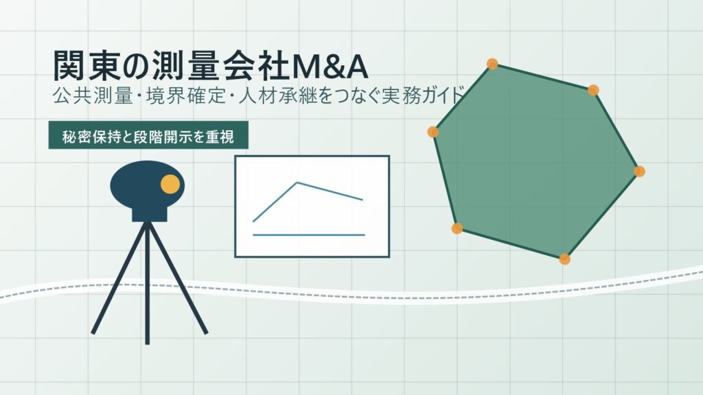 関東 測量会社 M&Aの公共測量と人材承継を表すアイキャッチ画像